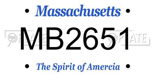 MB2651 Massachusetts License Plate