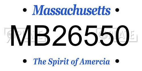 MB26550 Massachusetts License Plate