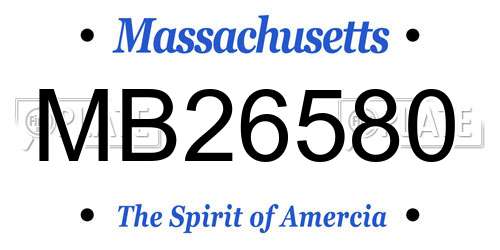 MB26580 Massachusetts License Plate