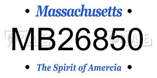MB26850 Massachusetts License Plate