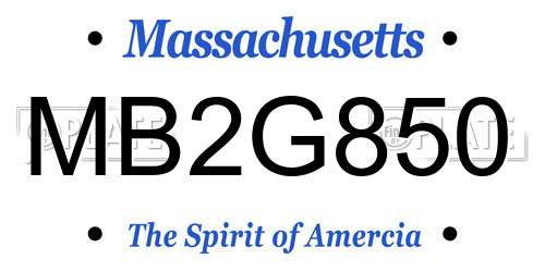 MB2G850 Massachusetts License Plate