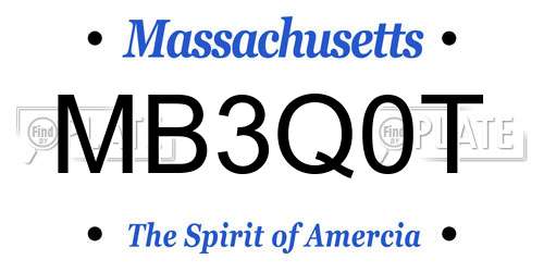MB3Q0T Massachusetts License Plate