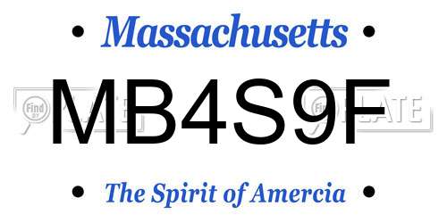 MB4S9F Massachusetts License Plate