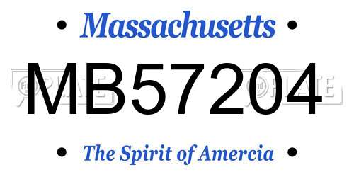 MB57204 Massachusetts License Plate