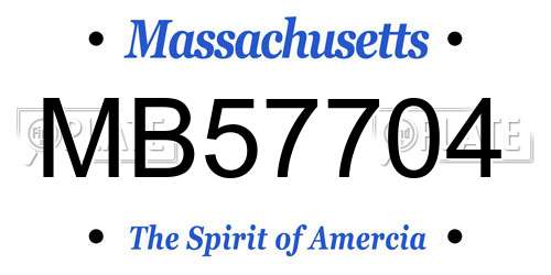 MB57704 Massachusetts License Plate