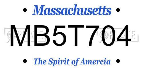 MB5T704 Massachusetts License Plate