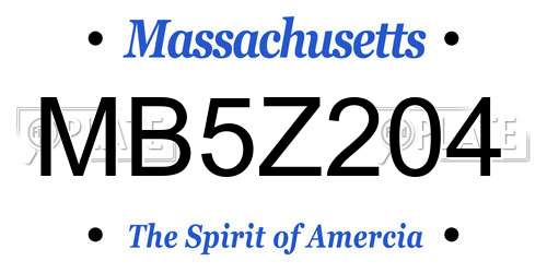 MB5Z204 Massachusetts License Plate