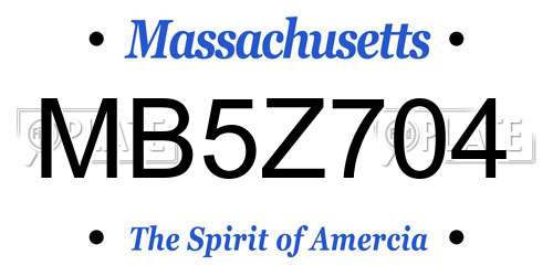 MB5Z704 Massachusetts License Plate