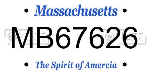 MB67626 Massachusetts License Plate