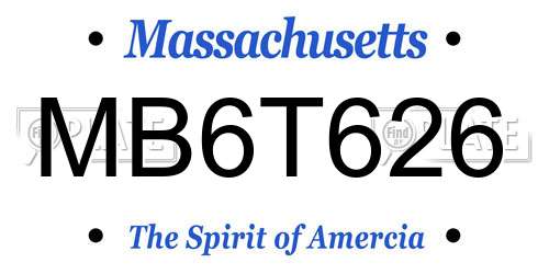 MB6T626 Massachusetts License Plate