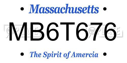 MB6T676 Massachusetts License Plate
