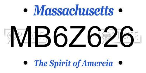 MB6Z626 Massachusetts License Plate