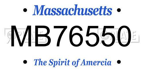 MB76550 Massachusetts License Plate