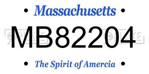 MB82204 Massachusetts License Plate