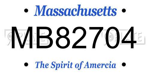 MB82704 Massachusetts License Plate