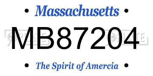 MB87204 Massachusetts License Plate