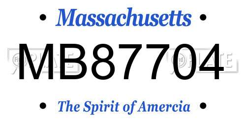 MB87704 Massachusetts License Plate