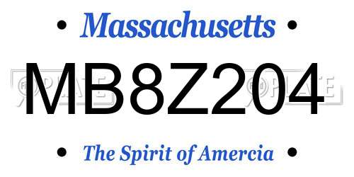MB8Z204 Massachusetts License Plate