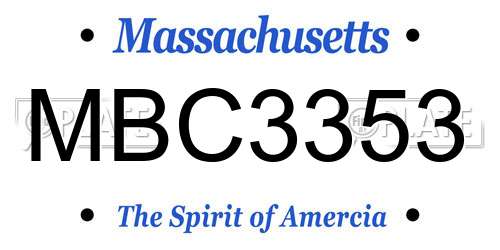 MBC3353 Massachusetts License Plate