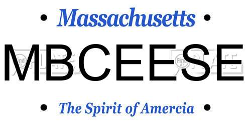 MBCEESE Massachusetts License Plate