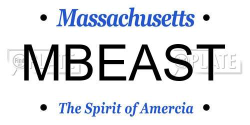 MBEAST Massachusetts License Plate