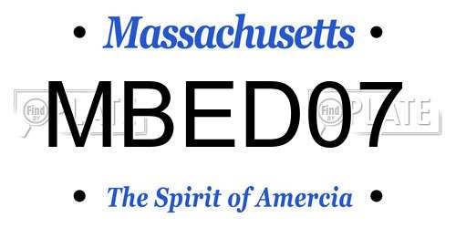 MBED07 Massachusetts License Plate