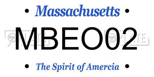 MBEO02 Massachusetts License Plate