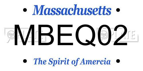 MBEQ02 Massachusetts License Plate