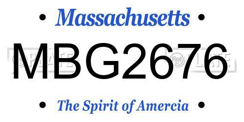MBG2676 Massachusetts License Plate