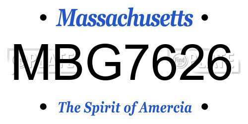 MBG7626 Massachusetts License Plate