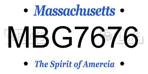 MBG7676 Massachusetts License Plate