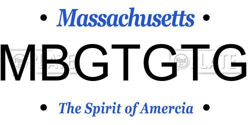 MBGTGTG Massachusetts License Plate