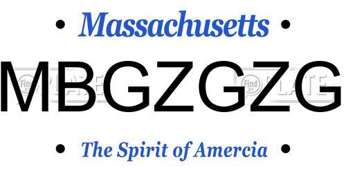 MBGZGZG Massachusetts License Plate