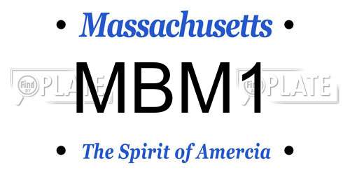 MBM1 Massachusetts License Plate