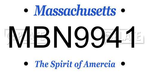MBN9941 Massachusetts License Plate