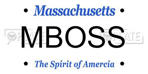 MBOSS Massachusetts License Plate
