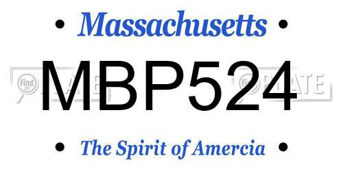 MBP524 Massachusetts License Plate