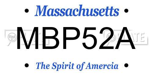 MBP52A Massachusetts License Plate