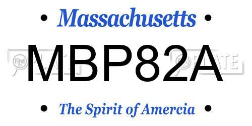 MBP82A Massachusetts License Plate
