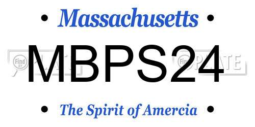 MBPS24 Massachusetts License Plate