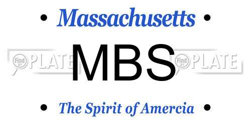 MBS Massachusetts License Plate