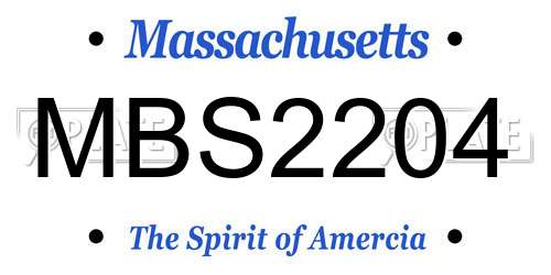 MBS2204 Massachusetts License Plate