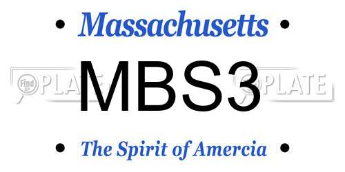 MBS3 Massachusetts License Plate
