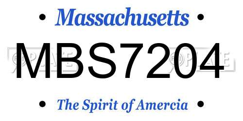 MBS7204 Massachusetts License Plate