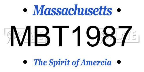 MBT1987 Massachusetts License Plate