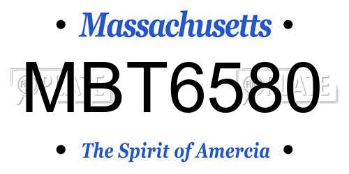 MBT6580 Massachusetts License Plate