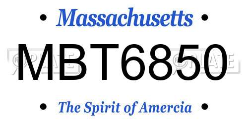 MBT6850 Massachusetts License Plate