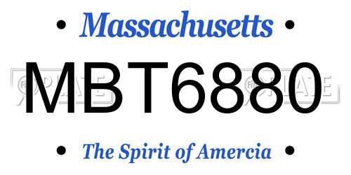 MBT6880 Massachusetts License Plate