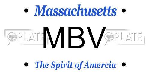 MBV Massachusetts License Plate
