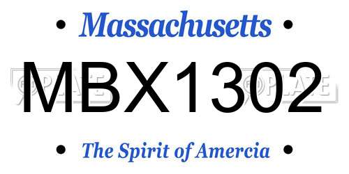 MBX1302 Massachusetts License Plate